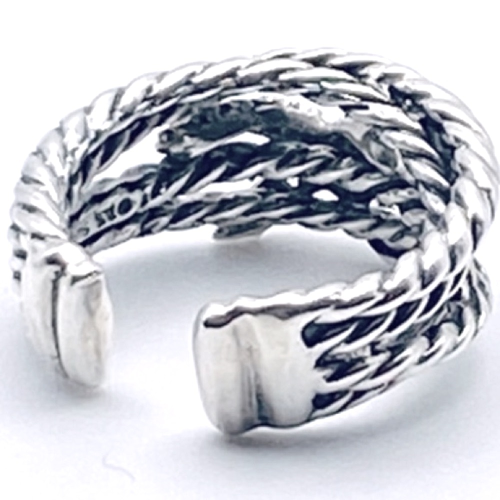 David Yurman Single X Crossover Ring W/Diamonds - Picture 10 of 10